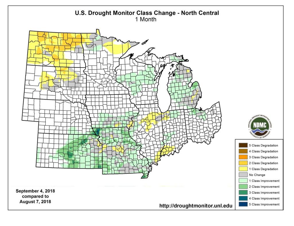 U.S. Drought Monitor Change Maps At various time-scales of: 1 week 4 weeks 8 weeks