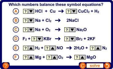Balancing symbol equations
