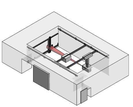 Fig 1. Isometric drawing of the high energy vault HIGH ENERGY VAULT DESIGN AND BUILD The high energy vault is required to be shielded to be fully compliant with ANSI.N43.