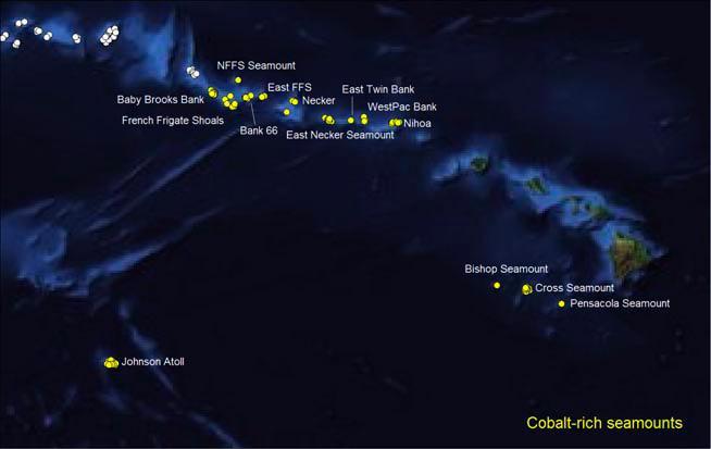 Cobalt-rich seamounts on Hawaiian