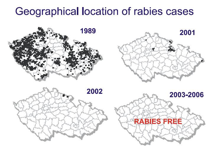 Fox rabies in Czech Republic About 28 million vaccine baits were distributed in the