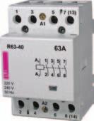 Modular contactors for installation into distribution boards - type R -pole, modules (, mm), 0 A (AC, 00 V) R 0-0 0 V 000 0 R 0-0 V 00 0 R 0-0 V 000 0 R 0- V 00 0 R 0-0 V
