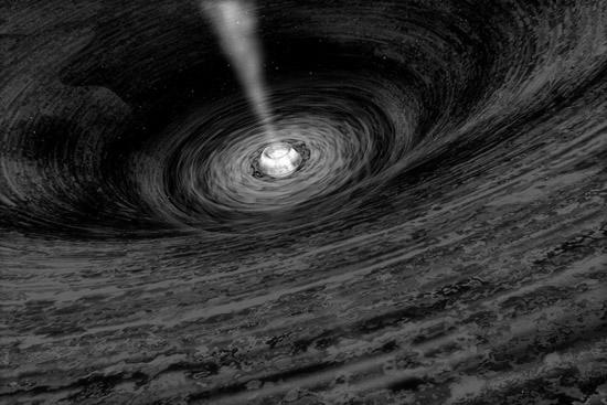 ionized material falling into the central black hole can