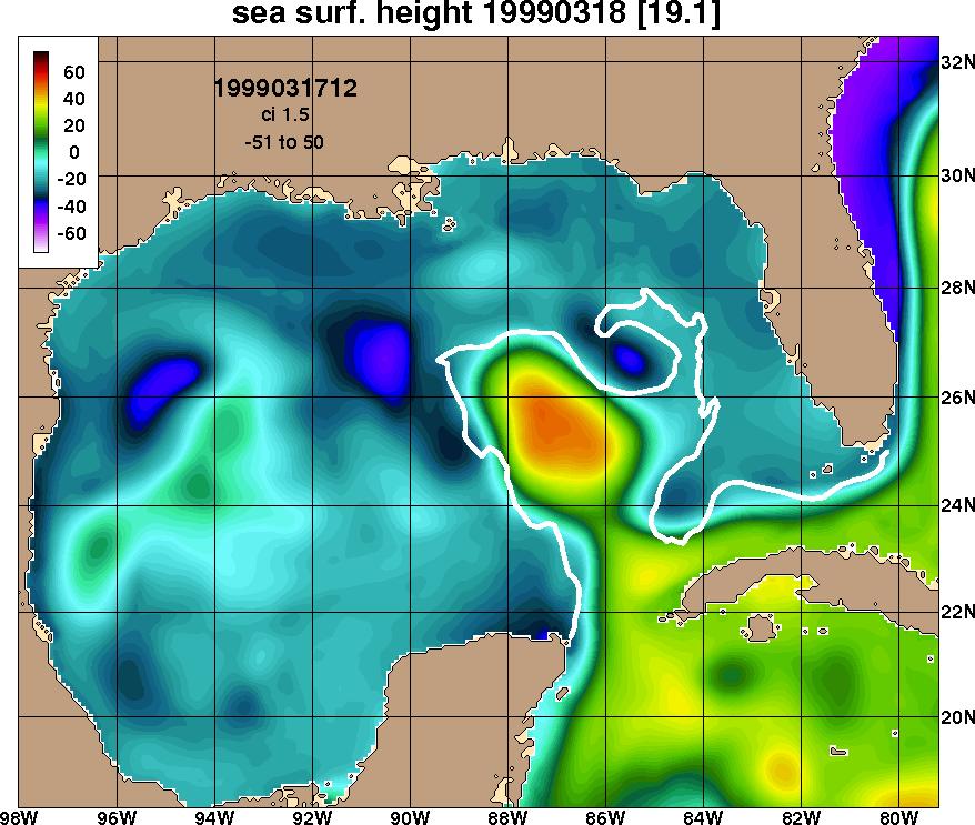 Gulf of Mexico SSH and SST with SSTbased frontal