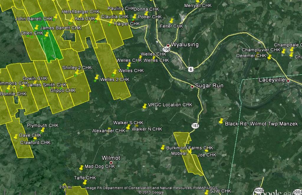 Regional Marcellus Shale Production Units & Production Subject Property, Black Road, Tax ID = 58-127-66, 22.
