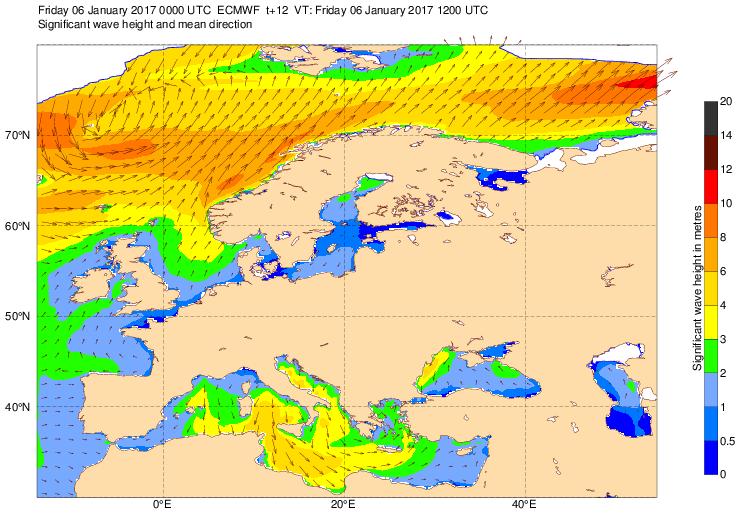 Range Weather Forecast (ECMWF) - Global wave forecast