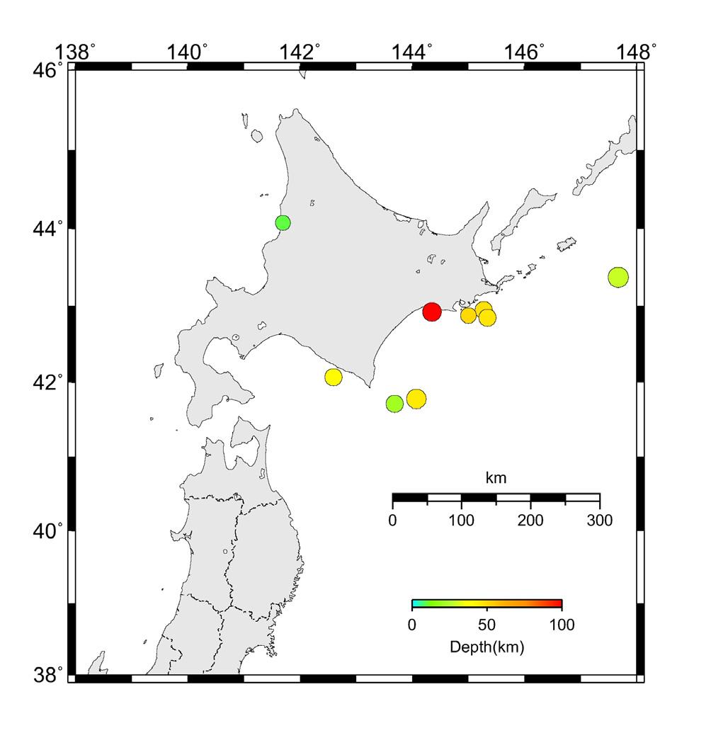 (a)wise (b)k-net Figure 3. Location of seismic station in Hokkaido, Japan No.9 Hokkaido No.2 No.7 No.6 No.8 No.3 No.1 No.5 No.4 Figure 4.