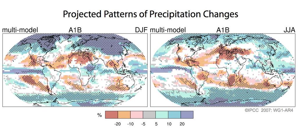 Projections of Future Changes in Climate Precipitation increases very