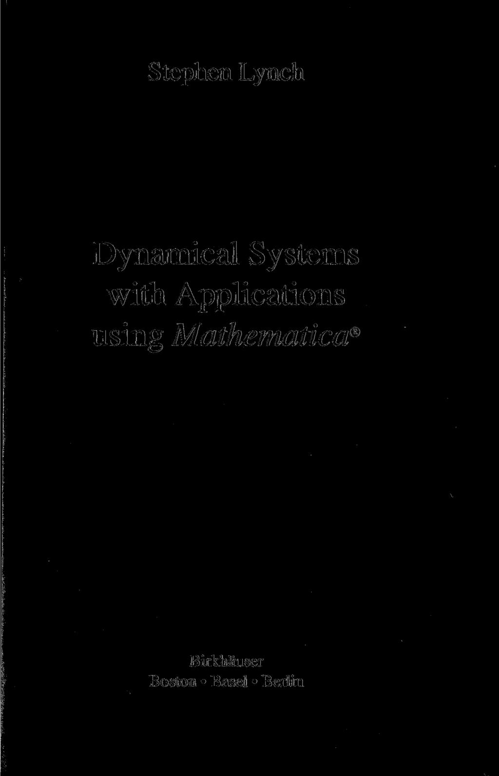 Stephen Lynch Dynamical Systems with