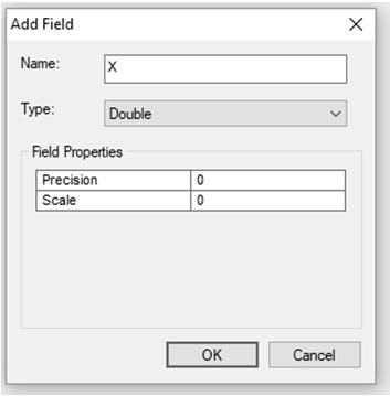 (Y) field to the attribute data X and Y fields