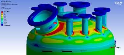 Equivalent von-misses stresses are calculated using ANSYS software along with the maximum displacements 1. Without Reinforcement Pad. Overall max.