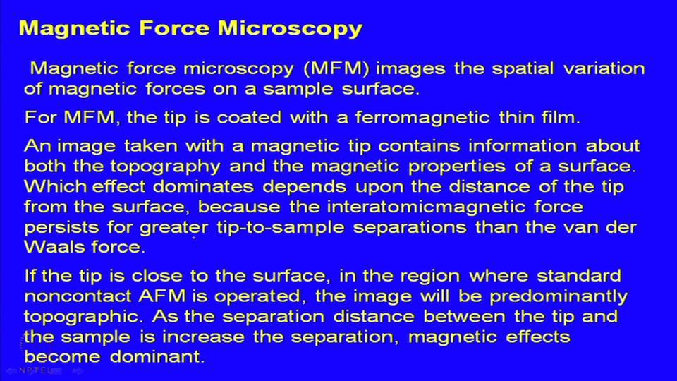 (Refer Slide Time: 38:40) Similar thing can be also possible for with a magnetically, magnetic tip, with the application of a magnetic field, what is