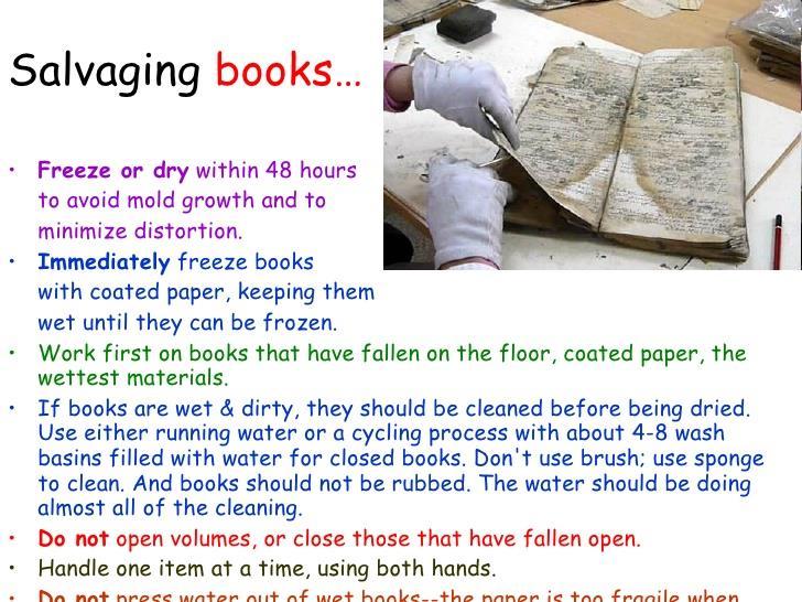 Do not press water out of wet books-the