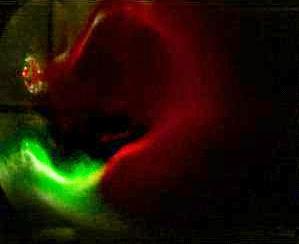n ion atomic line lter. The images from the two identical plasma shots were then given false colors (e.g., red for hydrogen and green for nitrogen) and a composite gure was constructed showing both hydrogen and nitrogen.