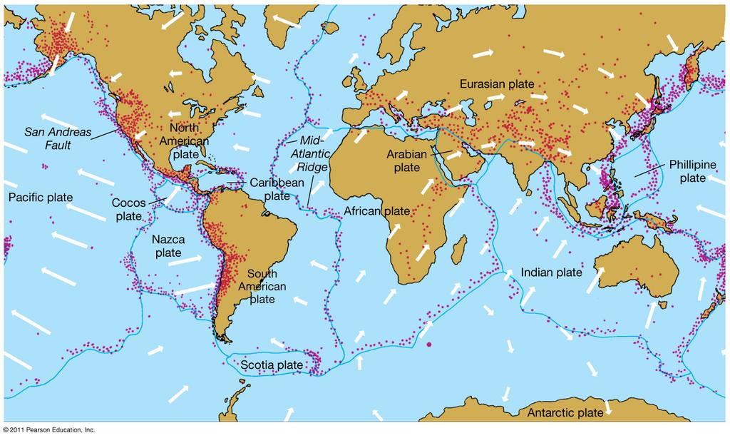 7.4 Surface Activity Continental drift: Entire Earth s