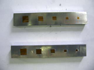 Second, a steel test specimen with a very flat and polished surface was constructed for realising adhesive joints directly between metal interfaces without glue, see figure 1 right.