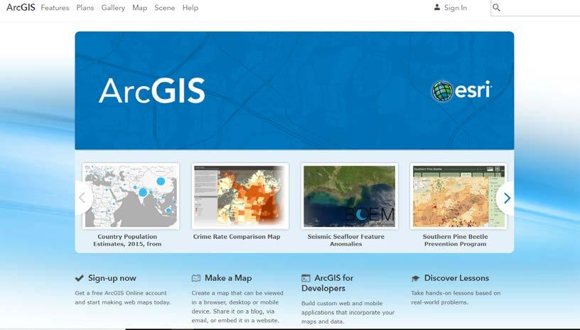 ArcGIS Online Online mapping program Create interactive web maps using provided data or your own data Share maps on