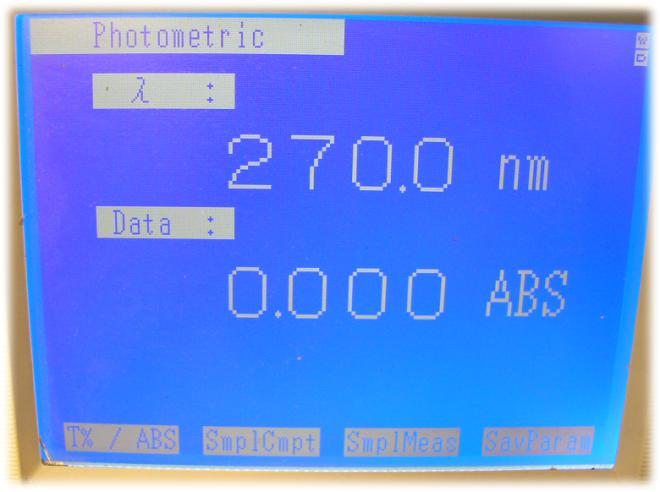 Obr. 6: Choice Photometric 9. Press Go to WL and enter the chosen wavelength for the measurement. The value of this wavelength should appear in the of the display. 10.