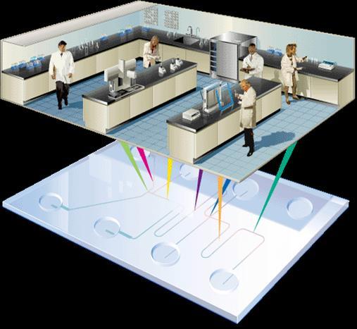 Lab-On-a-Chip Select necessary functionalities for test Shrink in size