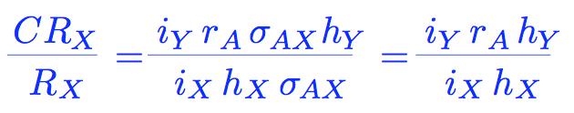 CR y = i x h x h y r A σ P (y) Noting that we can also express the direct response as R x = i x h x σ p (x) shows that h x h y r A in the corrected response plays the same role as h x does in the