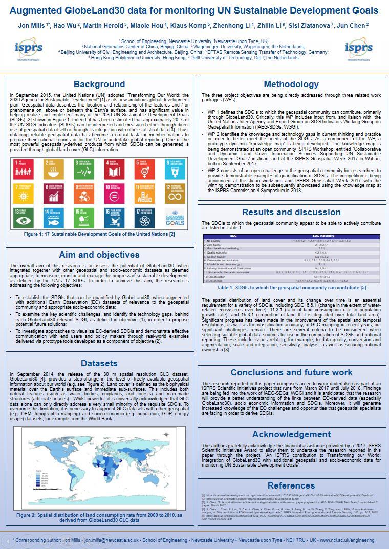 Quantifying the immeasurable: determination of tier II and III SDG indicators via an integrative geospatial framework as part of its annual PhD funding competition (for September 2018 commencement).