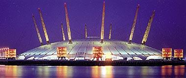 blow atom up to size of Millennium Dome.