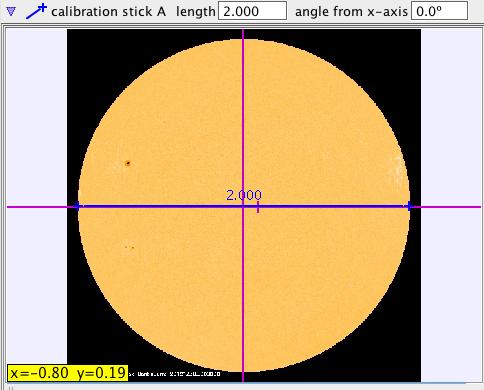 With the 30-ish images we re using in this lab, it means that the time frame over which we re measuring sunspots is a little over one month long. 4. Set the origin of the coordinate system.