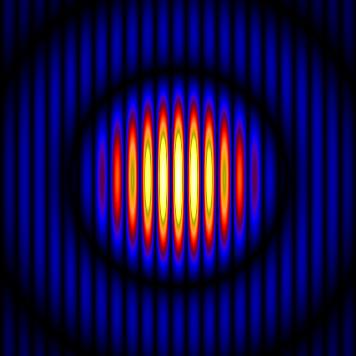 2-d Brightness Distribution PSF of single circular aperture PSF of two-element interferometer, aperture diameter d = 25 m, length of