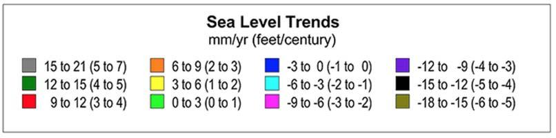 Hence in examining local sea level changes, it is important to also consider the local vertical land motion.