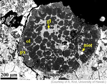 Chondrules: Grains found in primitive meteorites Can use the ensemble of all radioactive elements to estimate