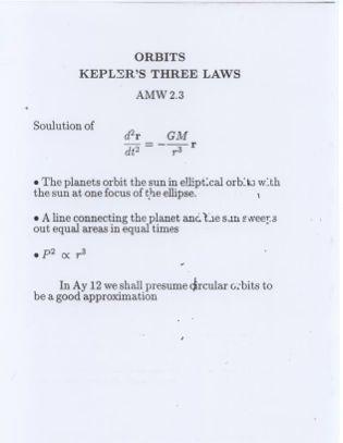 y) dθ dt = dθ dt ˆx * ŷ Combining the definition of centifugal foce and Newtons equation fo gavitational attaction we get GM = π P v = π P v Keples Fist Law http://en.wikipedia.