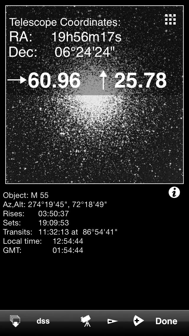 You can now select an object from one of the catalogues and Deep Sky Browser will show where to move the telescope to point at the object (NGC300 in this case).