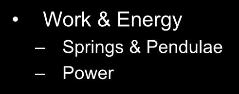 Work & Energy Springs & Pendulae