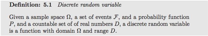 Random variables Thus, for every outcome a random