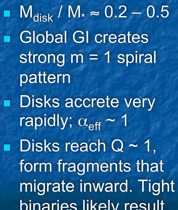 rapidly; eff ~ 1 Disks reach Q ~ 1,