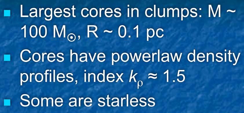 1 pc Cores have powerlaw density profiles, index k