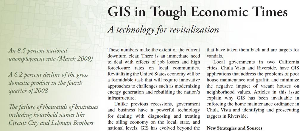 The Challenges of Sustainable GIS How will GIS responded to the structural imbalance or the next