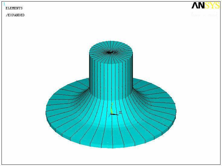 Fig.4 Dimensional model of Exhaust Valve with mesh Fig.5 Boundary Conditions.