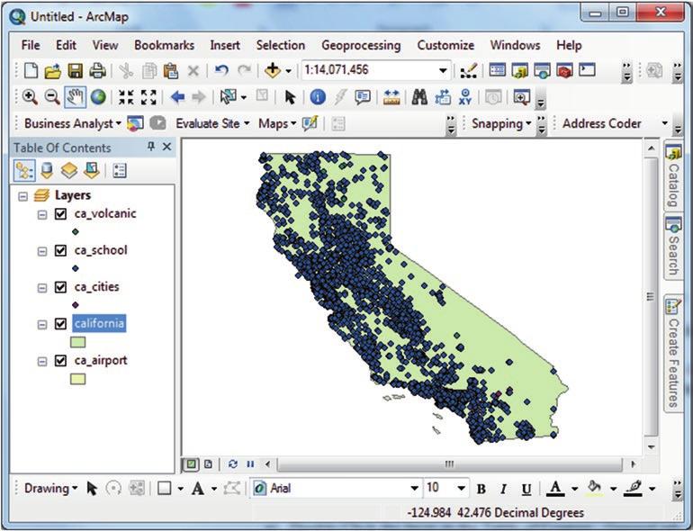 16 2 Working with ArcGIS: Classification Change the Name of Layers 4. D-click ca_volcanic layer in the Table of Contents/General tab/click on the Layer Name and type Volcano OR 5.