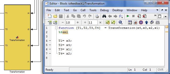 Figure 4-14 Simulink Block for v to u for Case 2 The Simulink model for