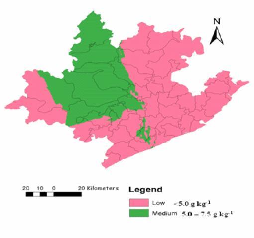 MAPPING OF NUTRIENT STATUS OF RICE SOILS IN VISAKHAPATNAM USING GIS TECHNIQUES surface horizons than subsurface soils. These observations are in accordance with results of Basavaraju et al. (2005).