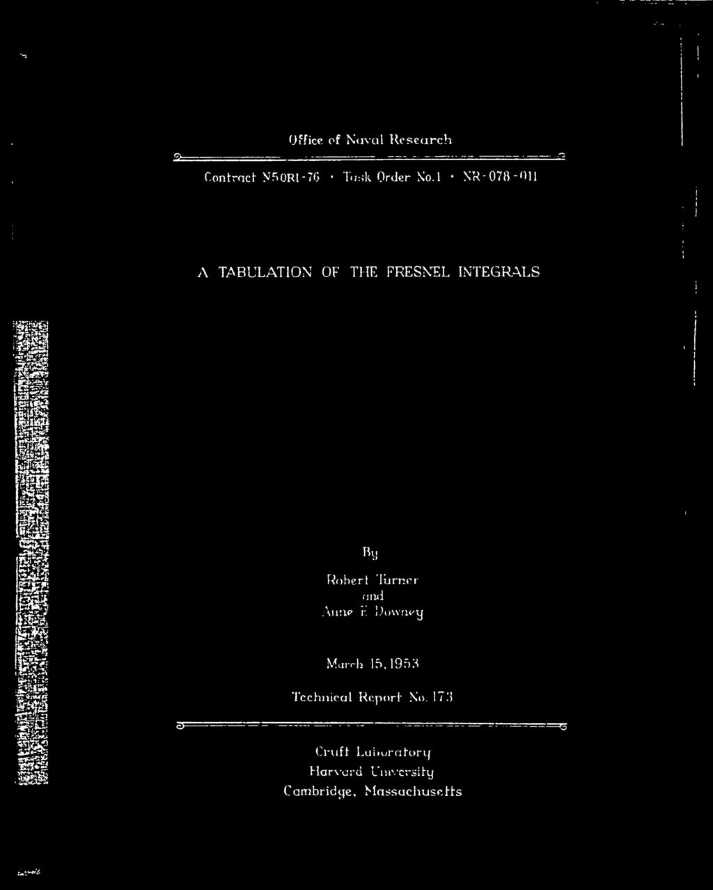 lurner and Auric r. Downey Marrh 15,1953 Technical Report - No.