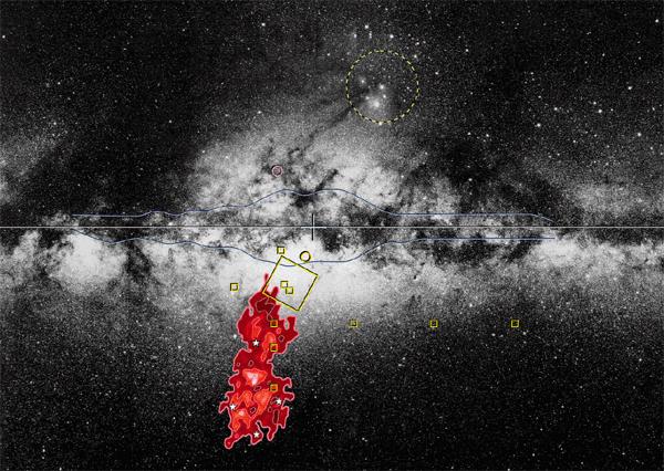 Star counts build a rough model of the Milky Way Sagittarius dwarf galaxy.