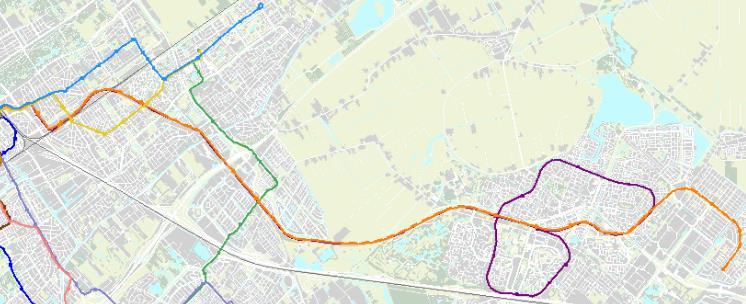 We apply our framework to the urban public tranport network of The Hague, the Netherland, which conit of 12 light rail / tram line and 8 urban bu line.