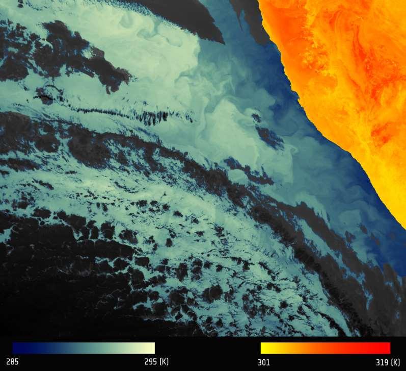 Title Thermal signature of Namibian coastline The first image from the Sentinel-3A Sea and Land Surface Temperature Radiometer (SLSTR) thermal-infrared channels