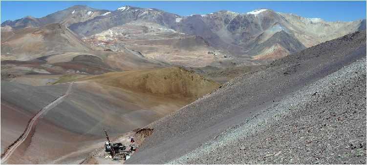 Potrerillos Project 3996 ha in the Valle de Cura district, San Juan. Epithermal Gold Silver Project. 6 Km East of Veladero Mine and Pascua Lama Project.