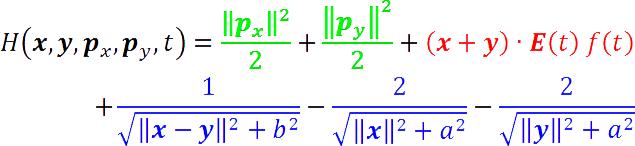 model 2.5 d.o.f. Circular or elliptic polarization (CP/EP) 2D model 4.5 d.o.f. Soft coulomb potential Javanainen et al.