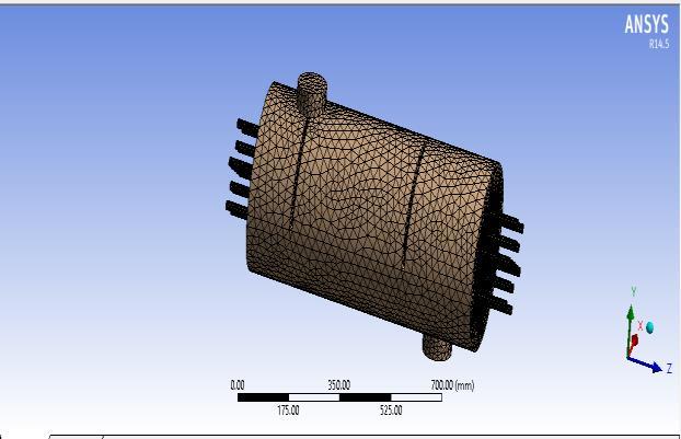 2 Model of intercooler with baffles in transparent Select mesh on work bench right click