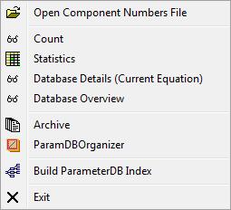 File Menu Open Component Numbers File This function allows loading a file with a