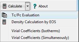Figure 22 Critical Data Evaluation - Plot The Options page allows selecting vapor pressure equations from PCPEquationFit and Tc and Pc estimation methods